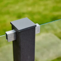 Plus glasbeslag t/firkantet stolper 2 stk zink