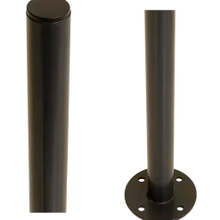 Plus glasbeslag t/runde stolper Ø42,4 mm sort
