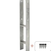 Plus H-stolpefod 60 cm 9x9 cm stolper til nedstøbning m/skruer