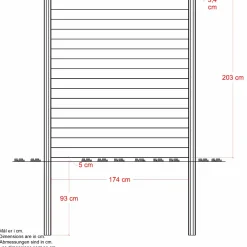 PLUS Klink Profilhegn 174×203 cm Sort