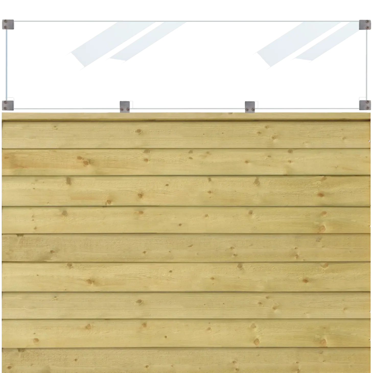 Plus Klink profilhegn m/glas 174x125 cm trykimprægneret