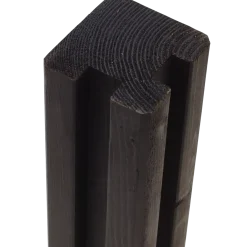 PLUS Krydsskåret Profilstolpe m/2 spor Hjørne 9×9×188 cm Sort