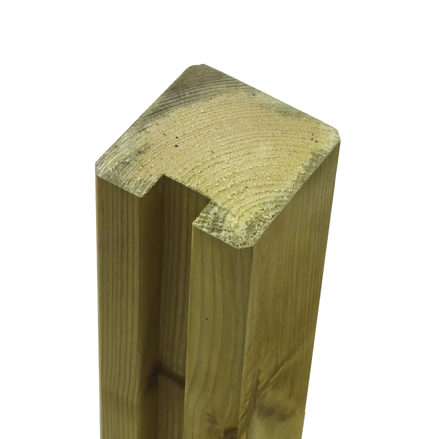 Plus krydsskåret profilstolpe m/1 spor 90x90 mm længde 268 cm trykimprægneret