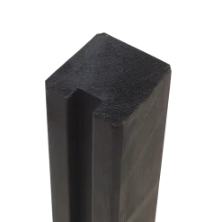 Plus krydsskåret profilstolpe m/1 spor 90x90 mmx længde 188 cm sort