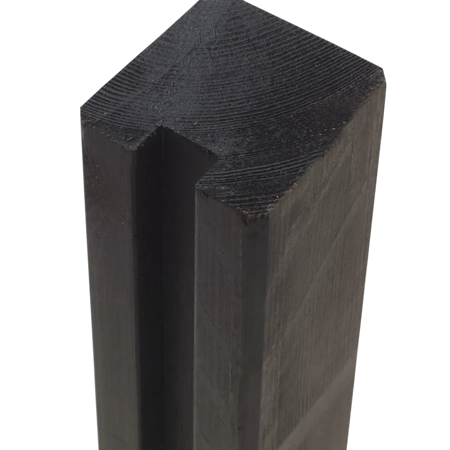 Plus krydsskåret profilstolpe m/1 spor 90x90 mmx længde 188 cm sort