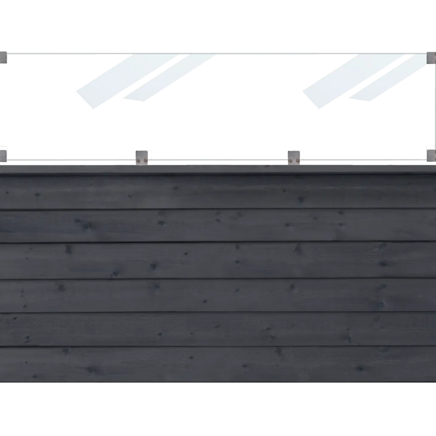 Plus krydsskåret profilstolpe m/1 spor 90x90 mmx længde 188 cm sort