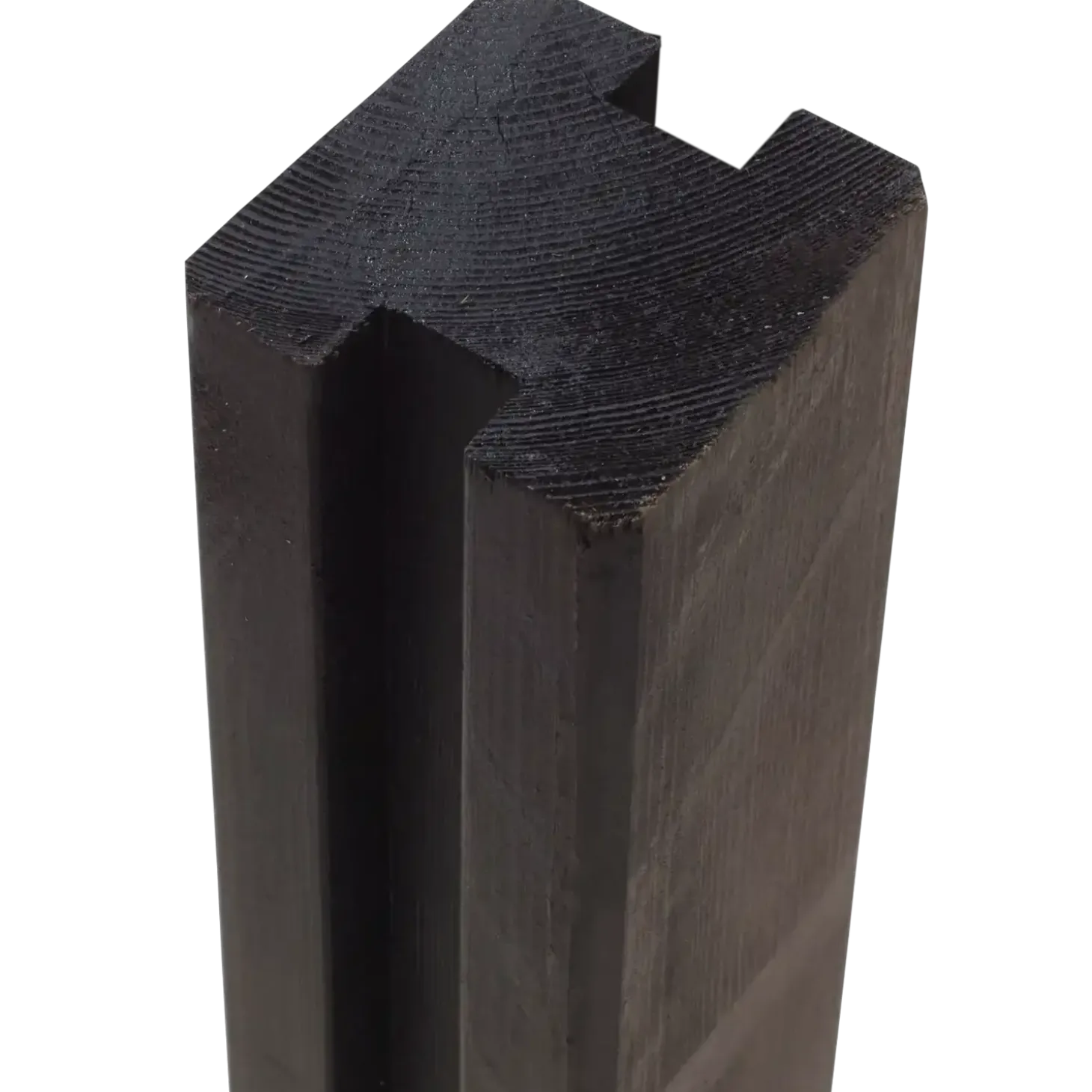 PLUS Krydsskåret Profilstolpe m/2 spor 9×9×268 cm Sort