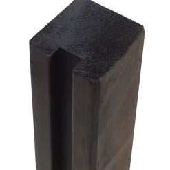 PLUS Krydsskåret Profilstolpe m/1 spor 9×9×188 cm Sort
