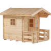PLUS Legehus 134×134 cm + 58 cm terrasse ubehandlet inkl. tagpap