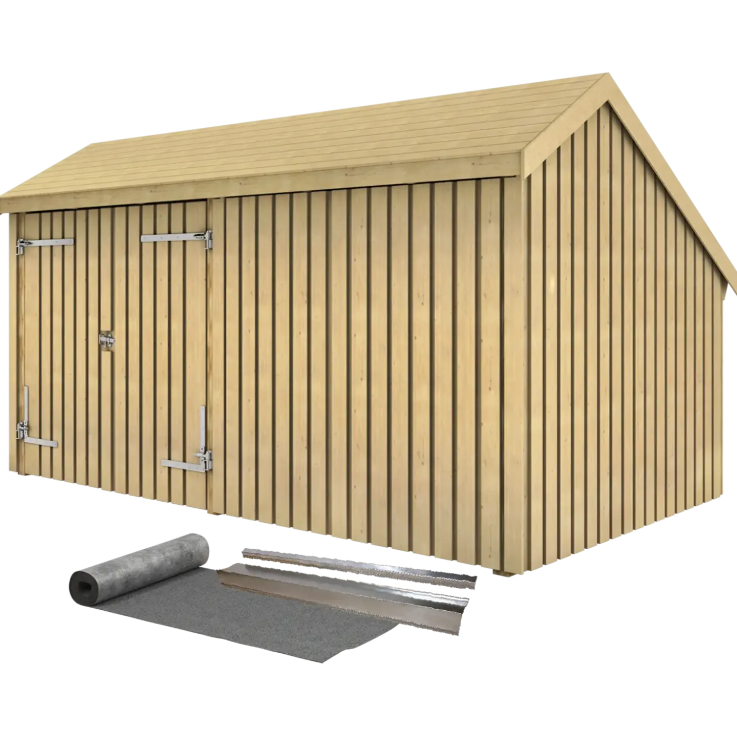 Plus Multi havehus 10,5 m² 2 moduler med dobbeltdør og lukket front