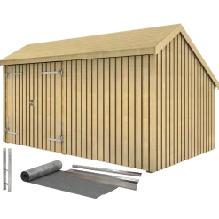 Plus Multi havehus 10,5 m² 2 moduler med dobbeltdør og lukket front