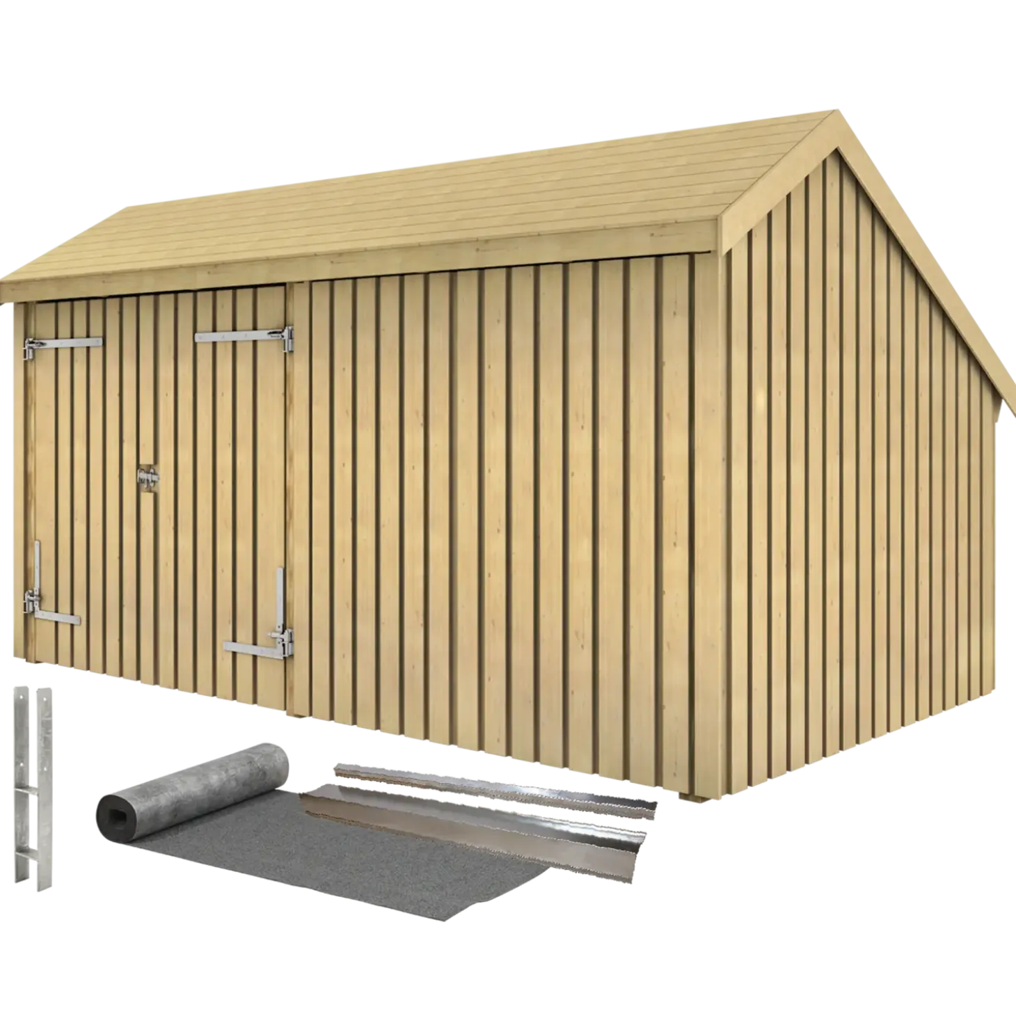 Plus Multi havehus 10,5 m² 2 moduler med dobbeltdør og lukket front