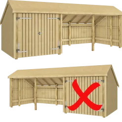 Plus Multi havehus 15,5 m² 3 moduler med dobbeltdør og åbent front