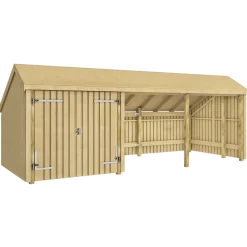 Plus Multi havehus 15,5 m² 3 moduler med dobbeltdør og åbent front