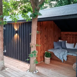 Plus Multi havehus 15,5 m² 3 moduler med dobbeltdør og lukket/åbent front