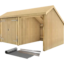 Plus Multi havehus 10,5 m² 2 moduler med dobbeltdør og åben front