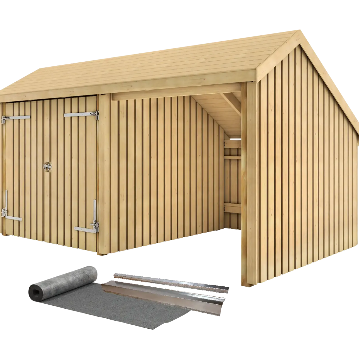 Plus Multi havehus 10,5 m² 2 moduler med dobbeltdør og åben front