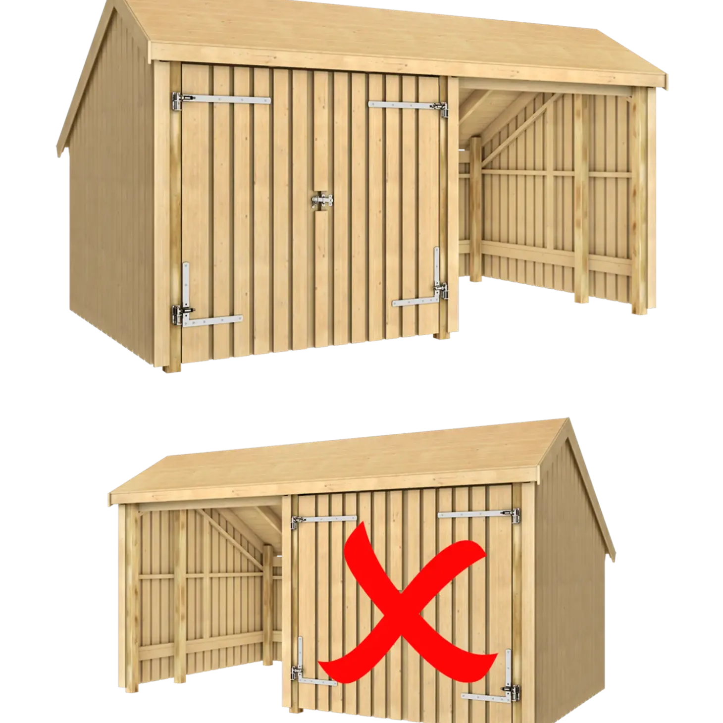 Plus Multi havehus 10,5 m² 2 moduler med dobbeltdør og åben front