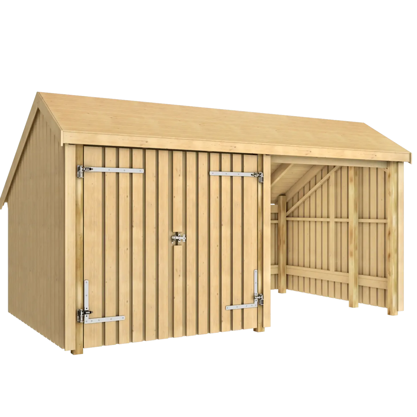 Plus Multi havehus 10,5 m² 2 moduler med dobbeltdør og åben front