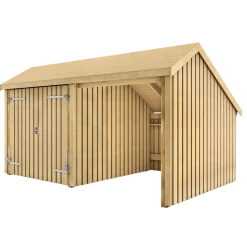 Plus Multi havehus 10,5 m² 2 moduler med dobbeltdør og åben front