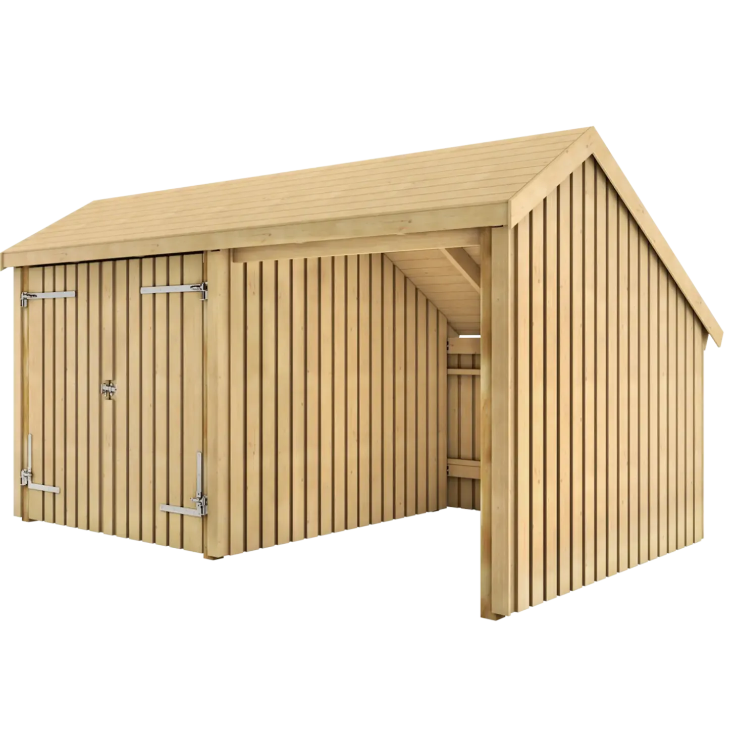 Plus Multi havehus 10,5 m² 2 moduler med dobbeltdør og åben front