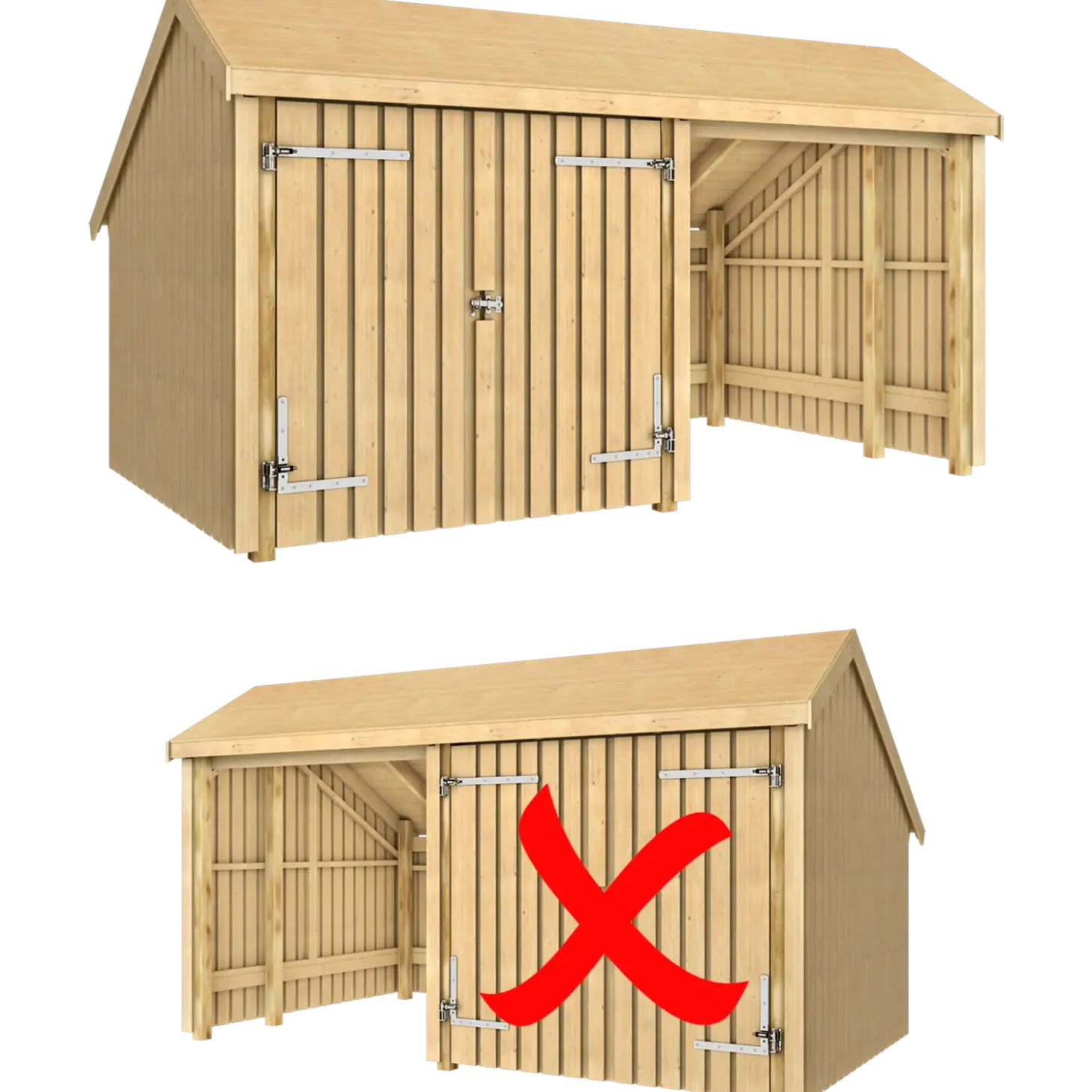 Plus Multi havehus 10,5 m² 2 moduler med dobbeltdør og åben front