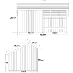 Plus Multi shelter 2 moduler med shelter og opholdsrum Inkl. beslag/skruer og shelter bund
