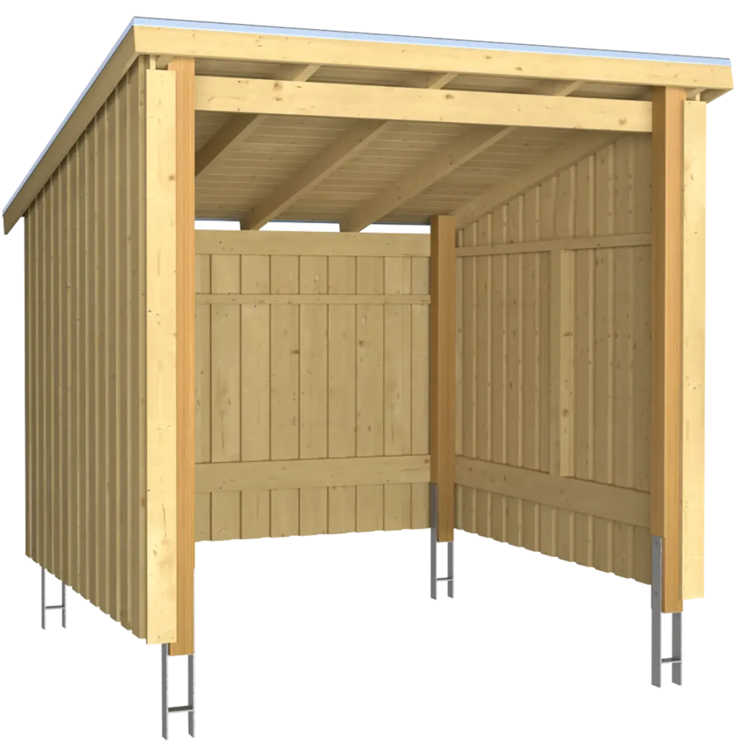 Plus Nordic cykelskur 5 m² modul 1 med åben front