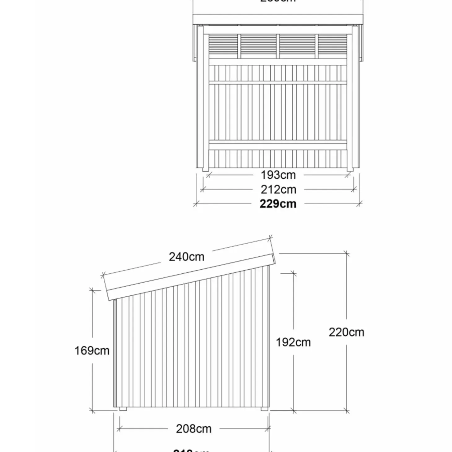 Plus Nordic cykelskur 5 m² modul 1 med åben front
