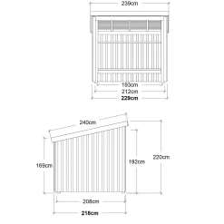 Plus Nordic cykelskur 5 m² modul 1 med åben front
