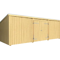 Plus Nordic Multi Havehus 14 m²  3 moduler m/dobbeltdør og lukket front  inkl. tagpap/alulister