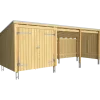 Plus Nordic Multi havehus 14 m² 3 moduler med dobbeltdør og åben front