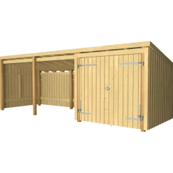 Plus Nordic Multi havehus 14 m² 3 moduler med dobbeltdør og åben front