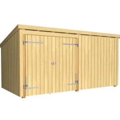 Plus Nordic Multi havehus 9,5 m² 2 moduler med dobbeltdør lukket front