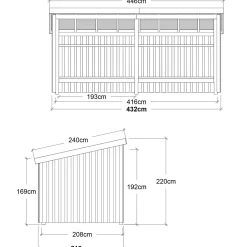 Plus Nordic Multi havehus 9,5 m² 2 moduler med åben front