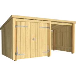 Plus Nordic Multi havehus 9,5 m² 2 moduler med dobbeltdør og åben front