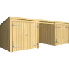 Plus Nordic Multi havehus 14 m² 3 moduler med 2 dobbeltdøre og åben front