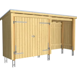 Plus Nordic Multi havehus 4,7 m² 2 moduler med dobbeltdør og åben front