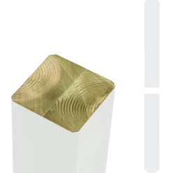 Plus omlimet profilstolpe m/spids 70x70 mm længde 208 cm hvid