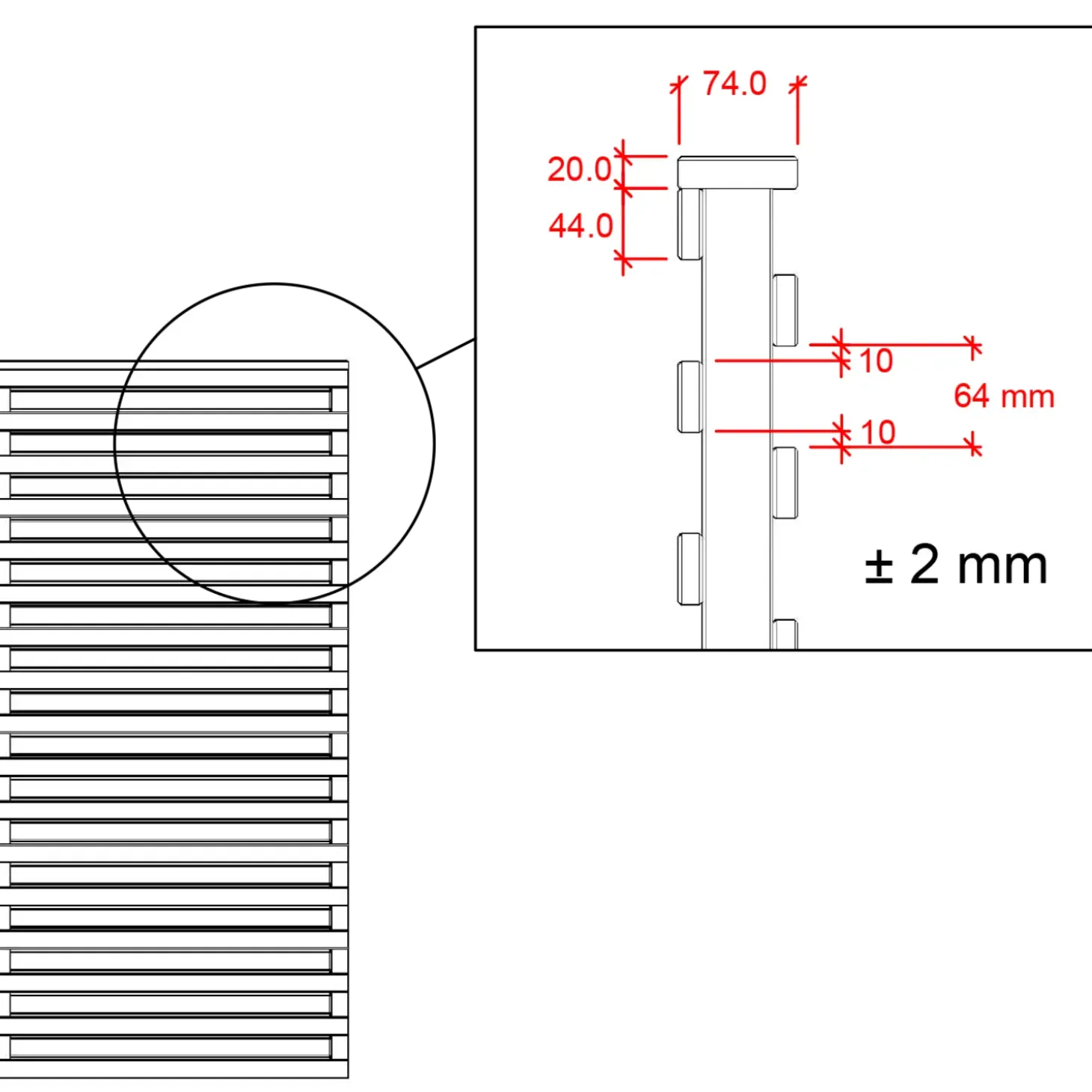 Plus Osaka hegn 90x180 cm sort
