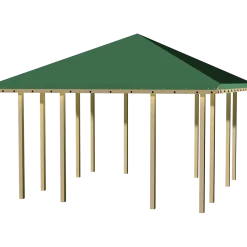 Plus Pavillon 1 åben modul med sort tagdug trykimprægneret