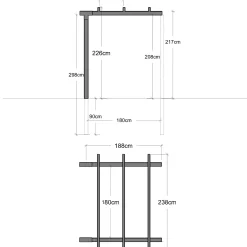 Plus pergola dobbelt forlængermodul sort