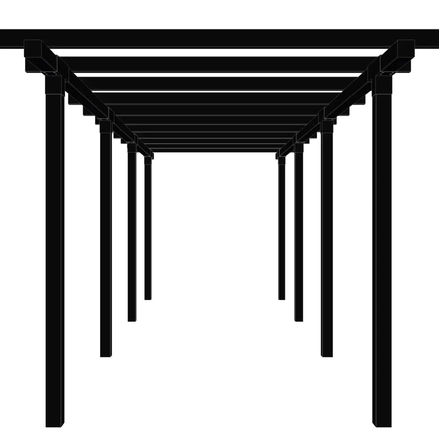 Plus pergola dobbelt 3 moduler sort