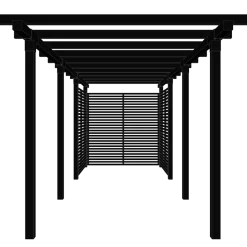 Plus Pergola dobbelt 3 moduler m/Tokyo hegn sort