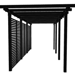 Plus Pergola dobbelt 3 moduler m/Tokyo hegn sort