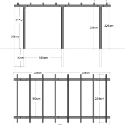 Plus pergola dobbelt 2 moduler sort