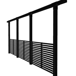 Plus Pergola enkelt 3 moduler m/Tokyo hegn sort
