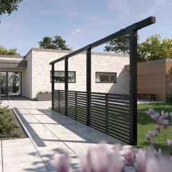 Plus Pergola enkelt 3 moduler m/Tokyo hegn sort