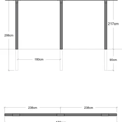 Plus pergola forlængermodul enkelt 2 moduler