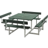 Plus Picnic bord/bænkesæt med 4 ryglæn 224 cm trykimp